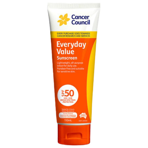 CANCER COUNCIL SPF50 Everyday Value Sunscreen Tube 110mL