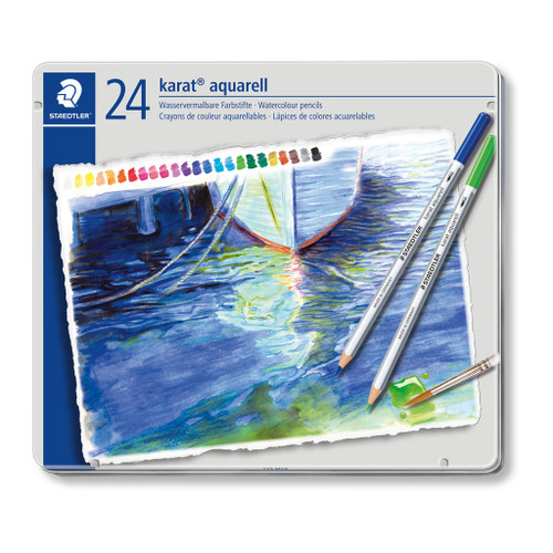 Staedtler 125 Karat Aquarell Watercolour Pencils - Assorted Tin of 24