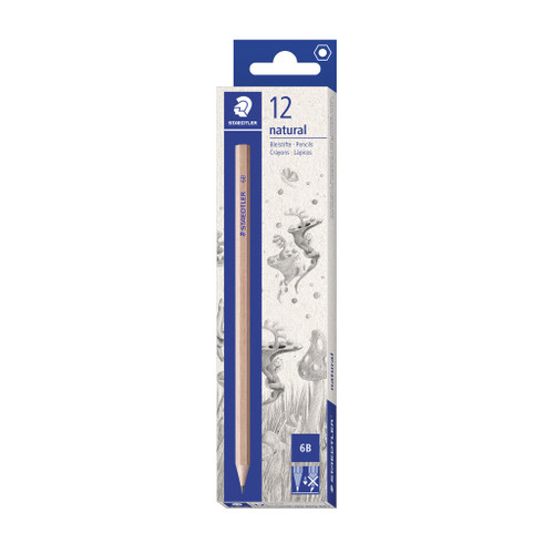 Staedtler 130 Natural Graphite Pencils - 6B, Each