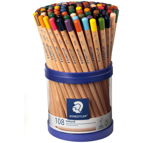Staedtler 143 Natural Coloured Pencils - Assorted Cup of 108