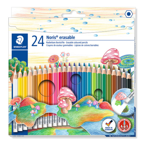 Staedtler 144 Noris Erasable Coloured Pencils - Assorted Box of 24
