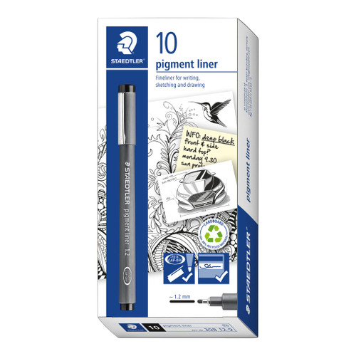 Staedtler 308 Pigment Liner 1.2mm - Black, Each