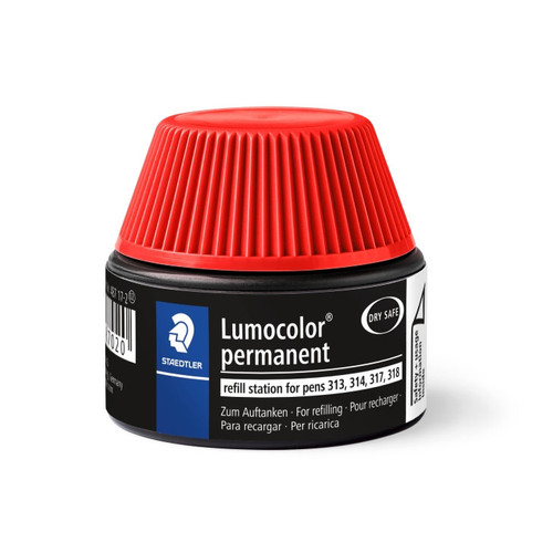 Staedtler 487 Lumocolor Refill Pot Universal 15mL - Red, Each