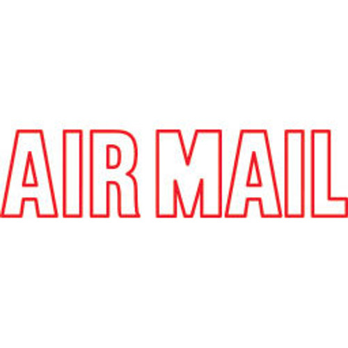 Shiny Pre-Inked Stamp - "AIRMAIL" Outline Text - Red