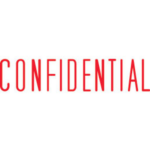 Shiny Pre-Inked Stamp - "CONFIDENTIAL" Solid Text - Red