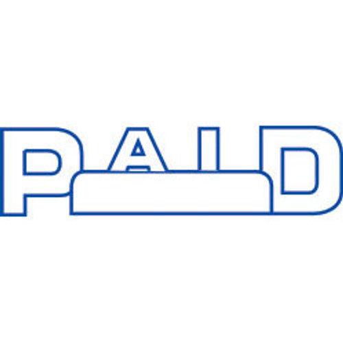 Shiny Pre-Inked Stamp - "PAID" + Date Space - Blue