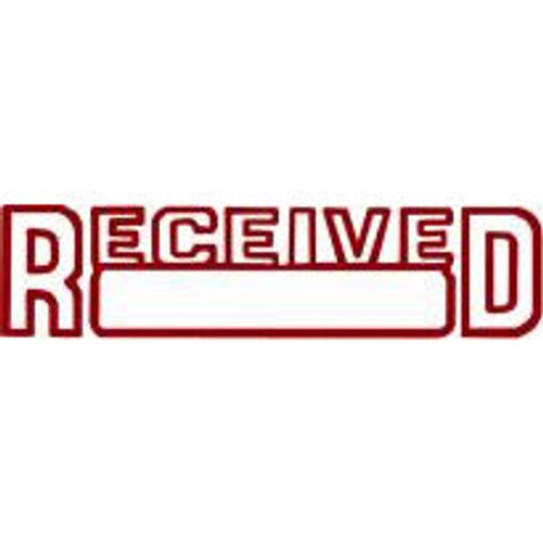 Shiny Pre-Inked Stamp - "RECEIVED" + Date Space - Red