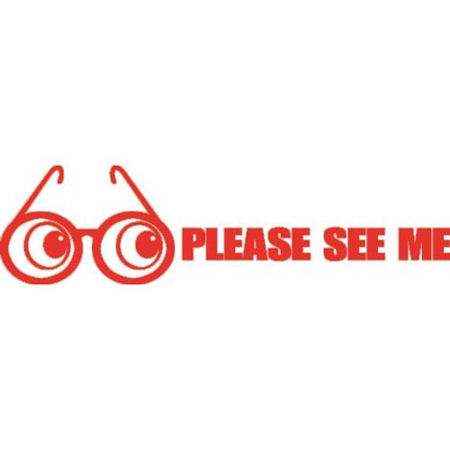 Shiny Teacher Stamp - Please See Me - Red