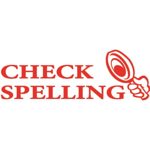 Shiny Teacher Stamp - Check Spelling - Red