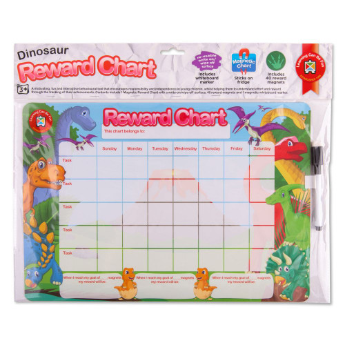REWARD CHART DINOSAUR LCBF 390X270MM MAGNETIC