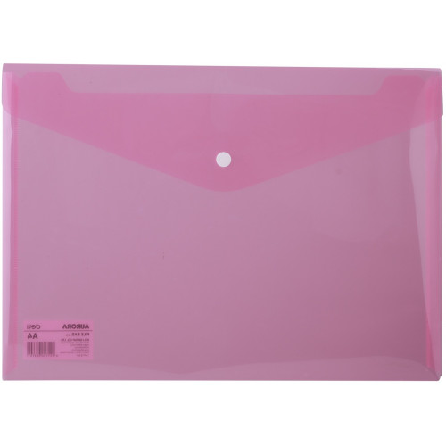 Deli Document Wallet Plastic A4 Button Closure Red, Pack of 12