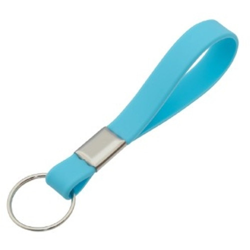 Silicon Looped Key Rings - Blue, Each