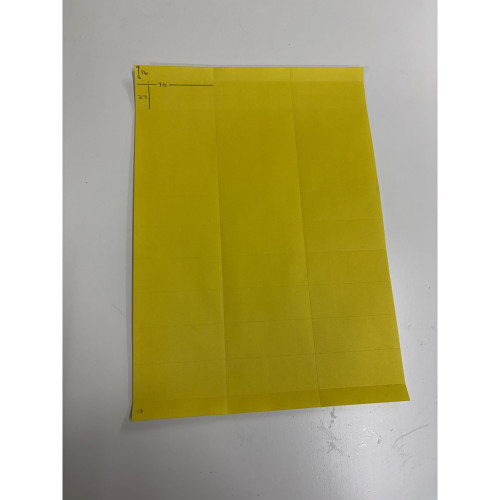 A4 120gsm Perforated Yellow Tags: 70mm x 27mm - 30 Tags per Sheet, Box of  250 sheets (7,500 tags)