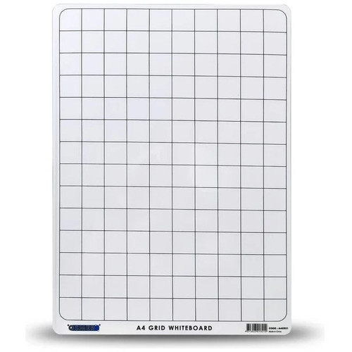 A4 Write Me Board Flexible Double Sided Whiteboard - Plain and 20mm Grid, Each