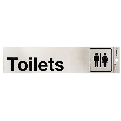 Sandleford "Toilets Men & Ladies Symbol" 245x58mm Self Adhesive Sign