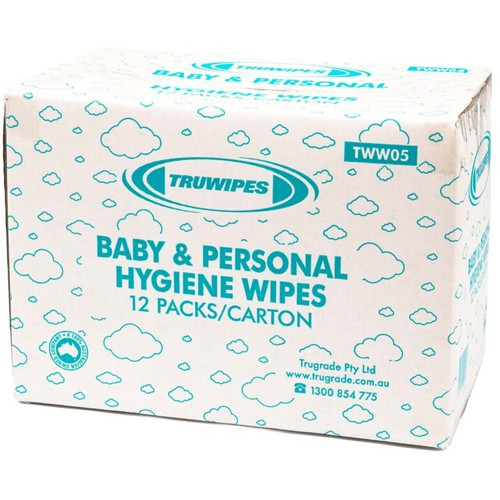 BABY & PERSONAL HYGIENE WIPES 17.5 x 20CM, 80 WIPES/Pack Carton of 12 WITH ALOE VERA