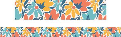 Floral Bloom Abstract Border