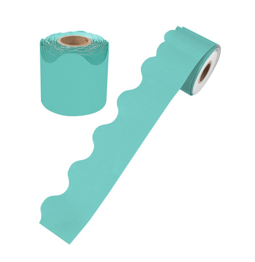 Growing Minds Teal Rolled Scalloped Border