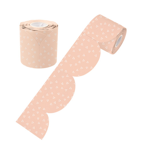 Peach Patterned Rolled Scalloped Border