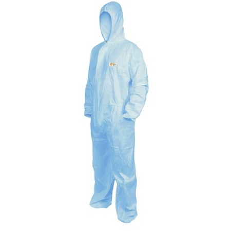 Shield Right Disposable Coveralls SMS Type 5-6 Blue Large, Each
