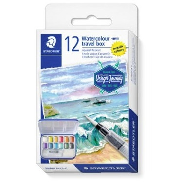 Staedtler 888M Watercolour Paint Set Design Journey Box of 12 Assorted Colours