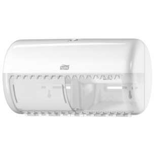 Tork Conventional Twin Toilet Roll Dispenser White T4