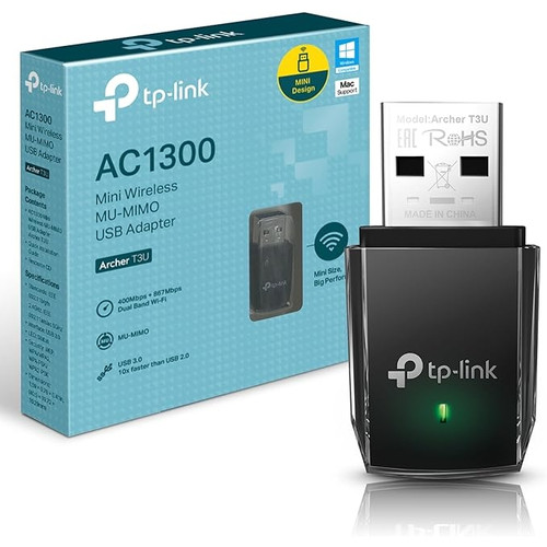 TP-Link 1300 Mbps High Gain Wireless Dual Band USB Adapter, 3dBi Dual Omni Directional Antenna, Each