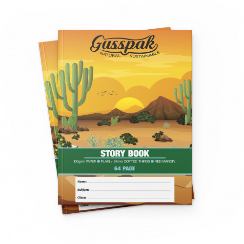 Gusspak 330mm x 240mm Story Book Top 1/2 Plain Bottom 1/2 24mm Dotted Thirds 100gsm 64pg