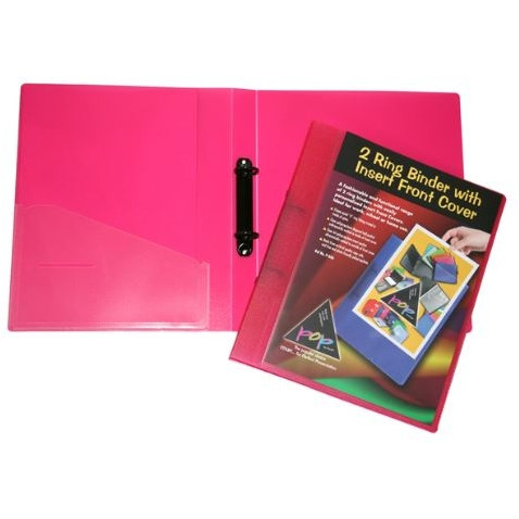 COLBY POP INSERT COVER 2 RING BINDER PINK