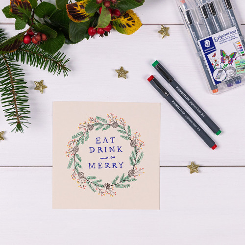 Staedtler 308 Pigment Liner 0.5mm - Wallet of 6 Assorted Colours (Standard Assorted Colours)