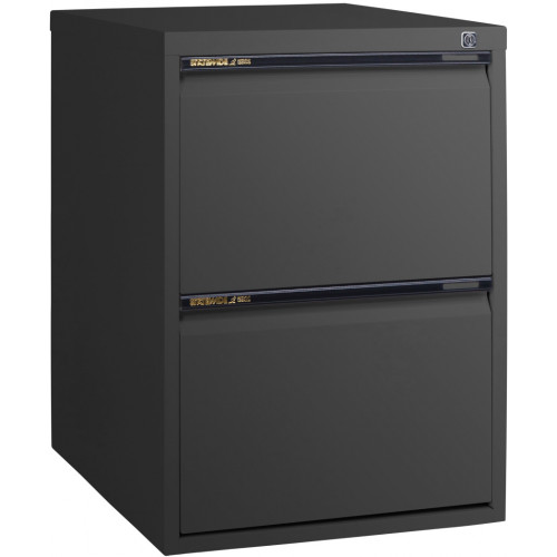 Statewide Vertical Filing Cabinet 2 Drawer H715 x W467 x D610mm Black Ripple, Each