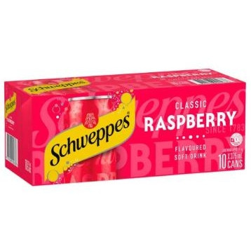 SCHWEPPES TRADITIONAL RASPBERRY CANS 10X375M *** Short Dated: 26-Mar-2026 ***