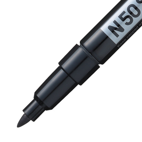 Pentel N50S PEN Permanent Marker 1.0mm Fine Bullet Point Black, Box of 12