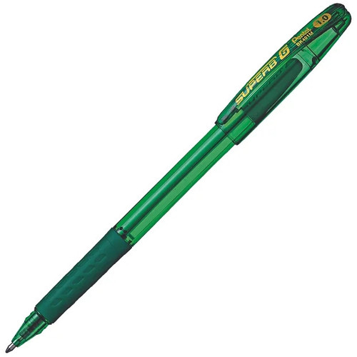 Pentel BK401M Superb G Ballpoint Pen 1.0mm Broad Nib Green, Box of 12