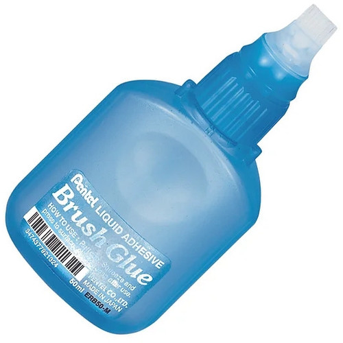 Pentel ERB50-M Arts Brush Glue 50ml Sky Blue, Box of 12