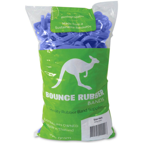 Bounce Rubber Bands Size 64, 500g, Blue Pack