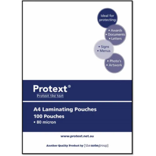 Protext A4 80 Micron Laminating Pouches, Box of 100
