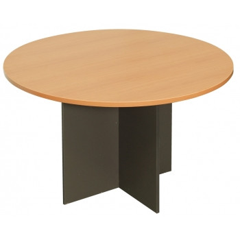 FURNX ROUND MEETING TABLE Beech and Ironstone