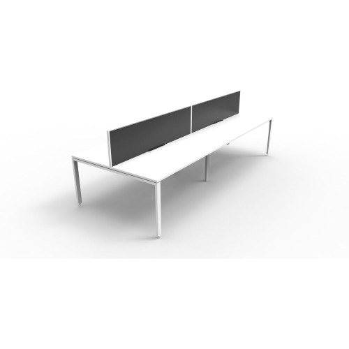 INFINITY PROFILE LEG WORK Station Brilliant White 1500Mm 4 Person Doubleside & Screen