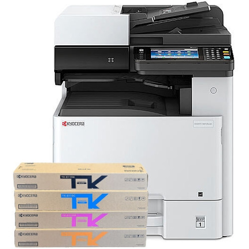 Kyocera ECOSYS M8130CIDN A3 Multi-Function Colour Laser Printer White with Bonus Set of Free Toners