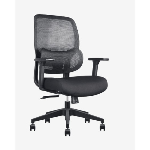 YS Design Romeo Medium Mesh Back Adjustable Seat Height Chair - Black, Each