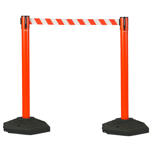 Retractable Belt Barrier Red Post - Red/White