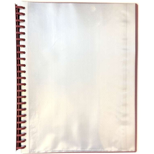 DISPLAY BOOK - CLEAR FRONT COVER - A4 20 POCKET - REFILLABLE - BURGUNDY