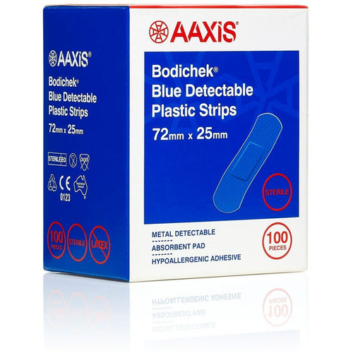 Bodichek Strips Detect Plastic 72 x 25mm Blue Sterile (100pc)