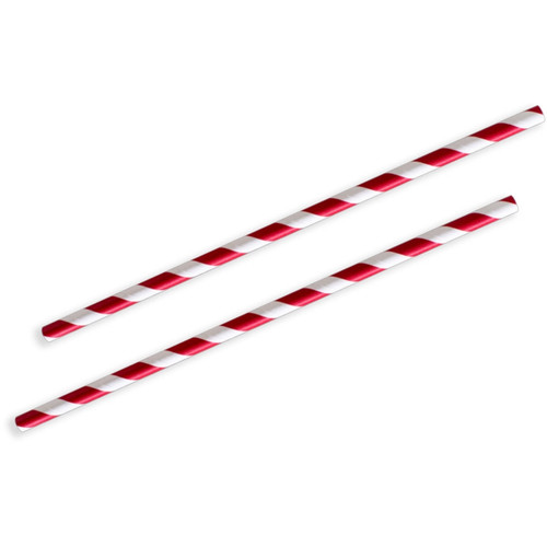 Regular Paper Straws 197 x 6mm – Red Stripe, 3 Ply Paper, Pack of 250