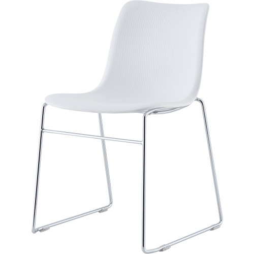 Lumin II Visitor Chair in White PP Shell Seat and Chrome Base with 2 Yr Warranty, Each