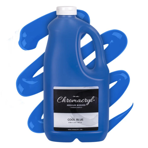 Chromacryl Acrylic Paint 2L Bottles - Cool Blue, Each