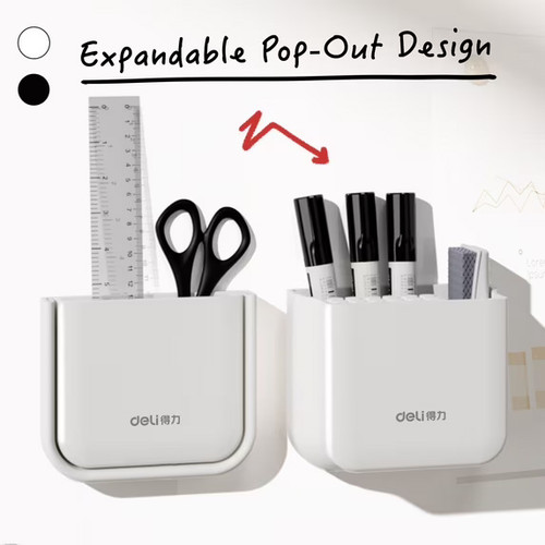 Deli White Foldable Magnetic Pen Holder