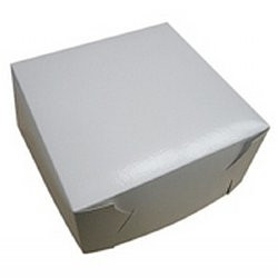 WHITE CAKE BOX 30cm X 30cm X 6cm (12" x 12" x 2.5") Pk100