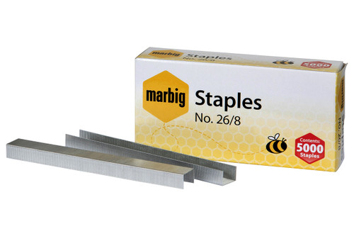 MARBIG STAPLES 26/8MM BX5000